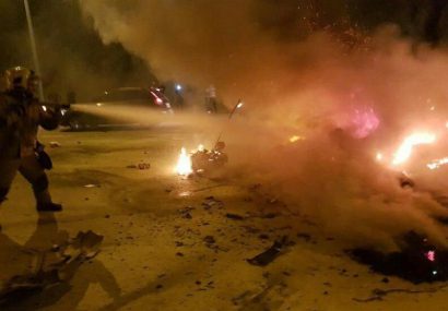 “انفجار تانکر سوخت” در جاده فیروزکوه ۲کشته بر جا گذاشت