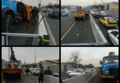 ایمن سازی مسیر BRT در جنوب میدان فتح